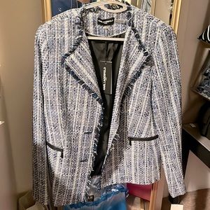 Karl Lagerfeld Blue Chanel style Suit Jacket Size 8 New with Tag